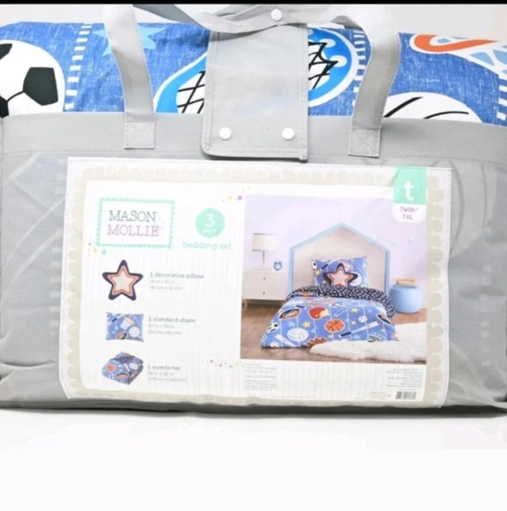 Mason & Mollie Sports 3-piece Bedding Set TWIN/TXL, NWT